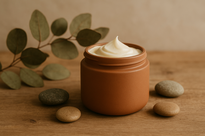 Body butter with no writing on container, with earthy vibe